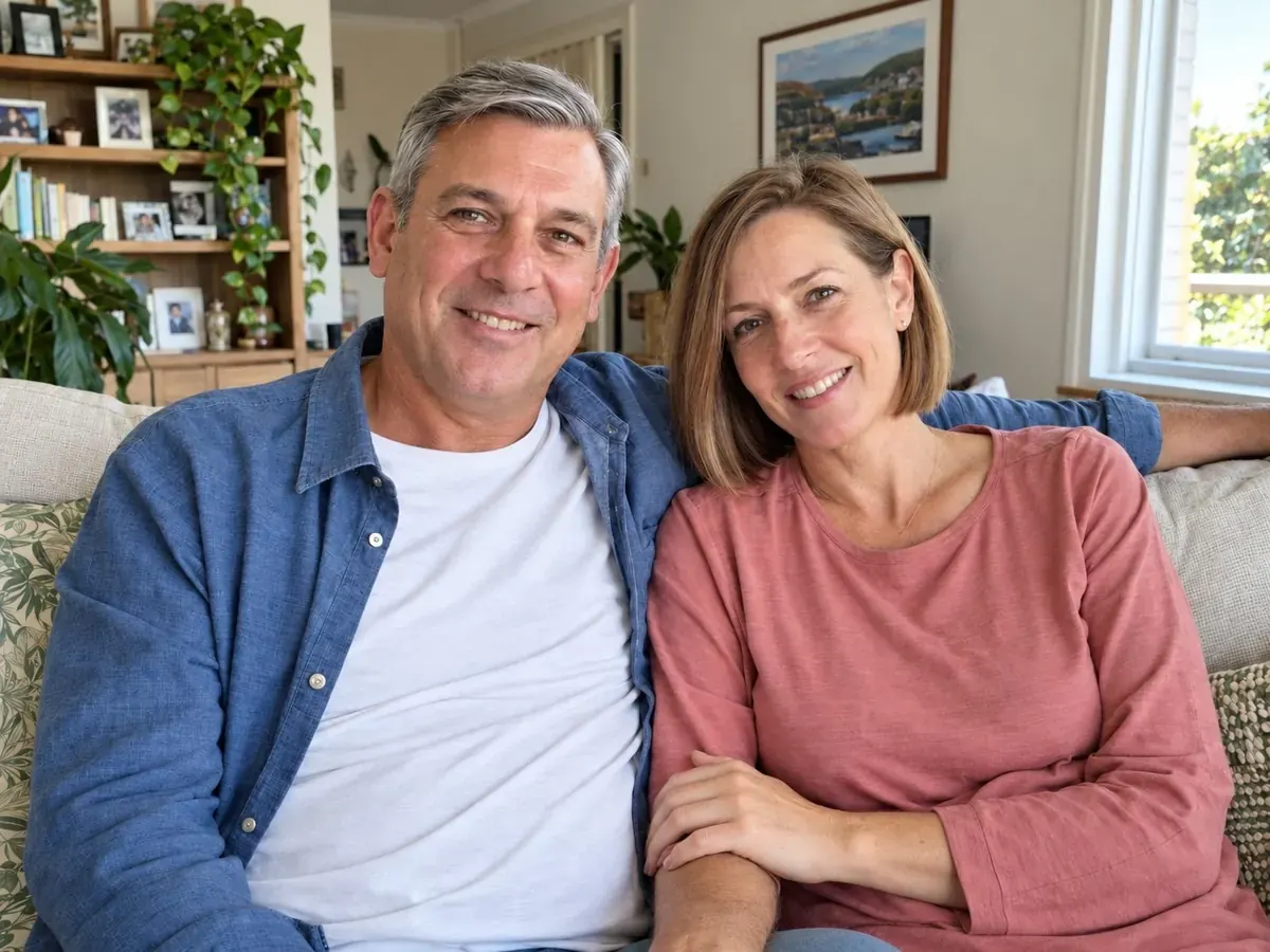 The sample couple together in their original everyday photo.
