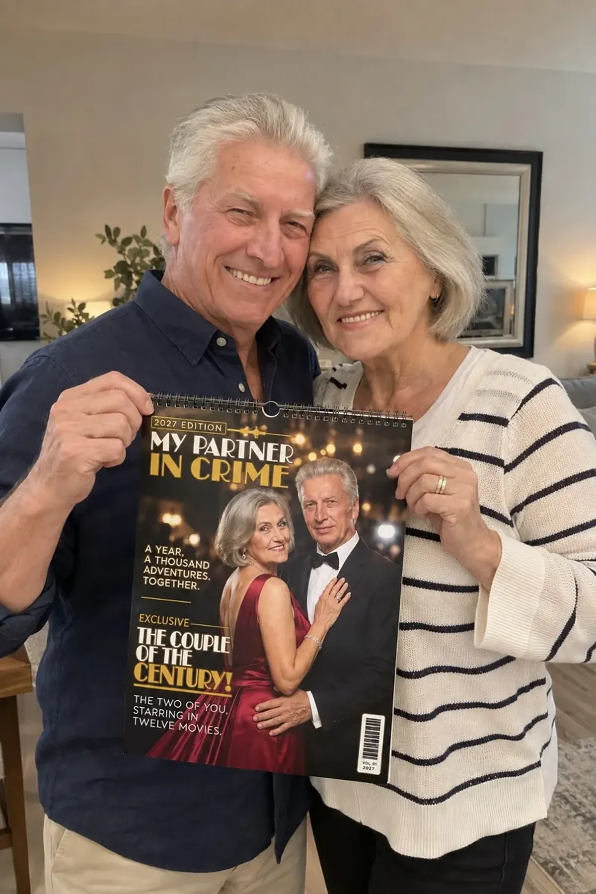 Helen & Peter with their personalised calendar.